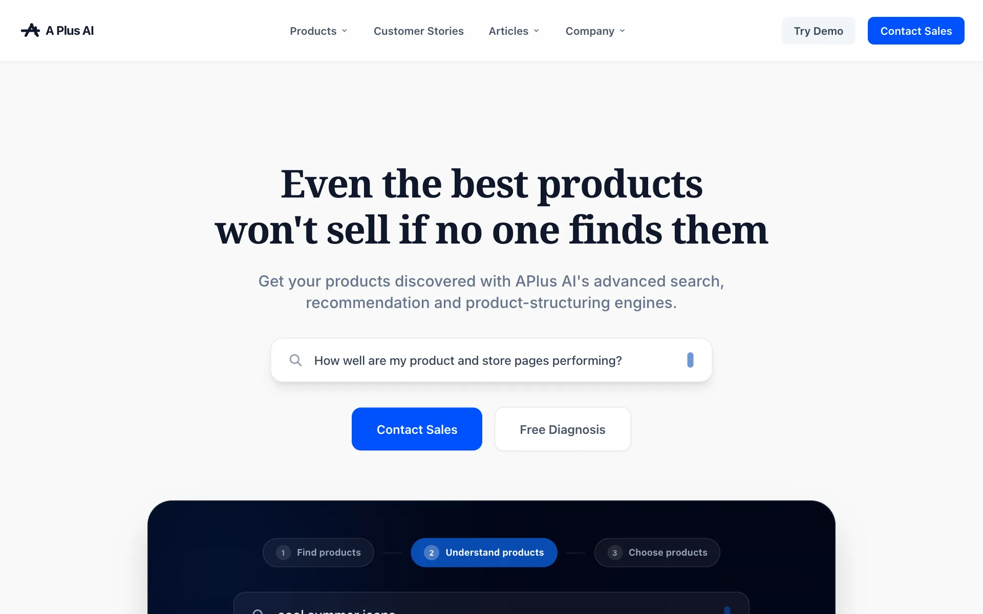 Company intro page screen